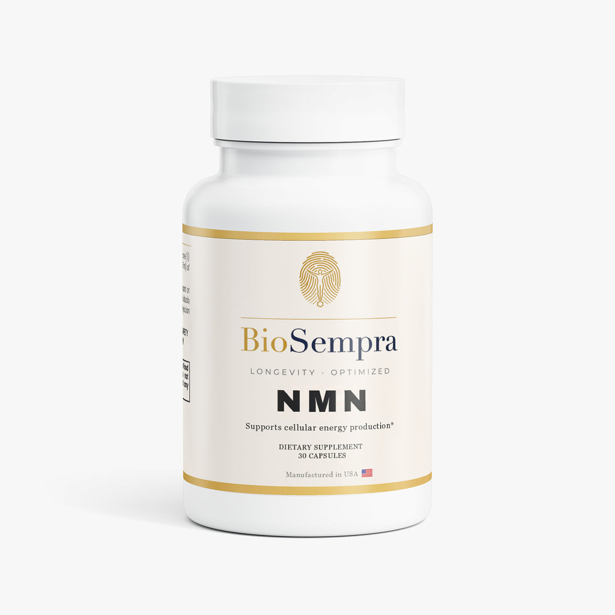 BioSempra NMN supplement bottle on a white background